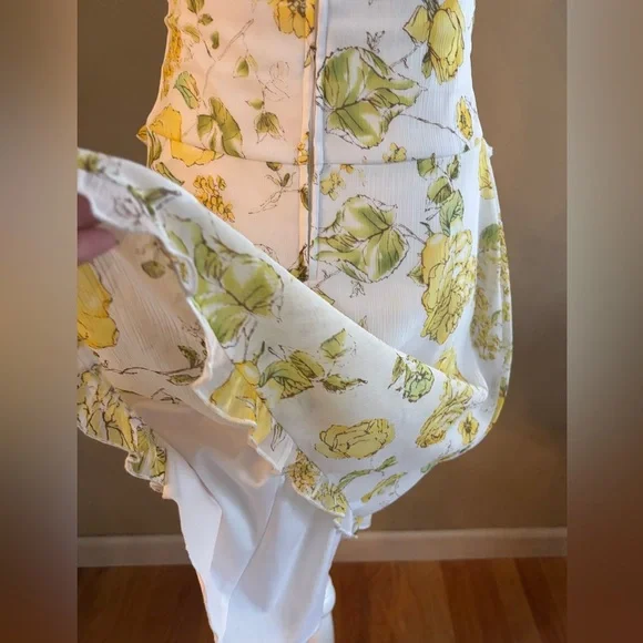 Y2K Ruby Rox romantic cottage fairy Floral Yellow Dress size 9 - Picture 6 of 13